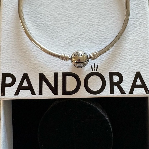 Pandora Jewelry - NIB Pandora Sterling Silver Bangle w/Pandora charm